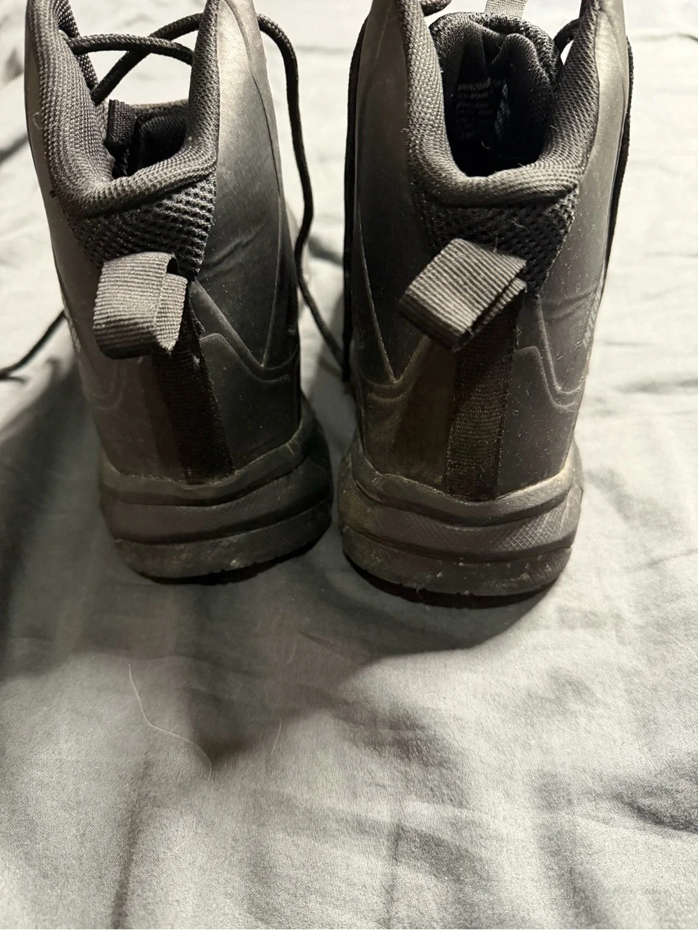 All-Black Men's Rugged Lace-Up Work Boots